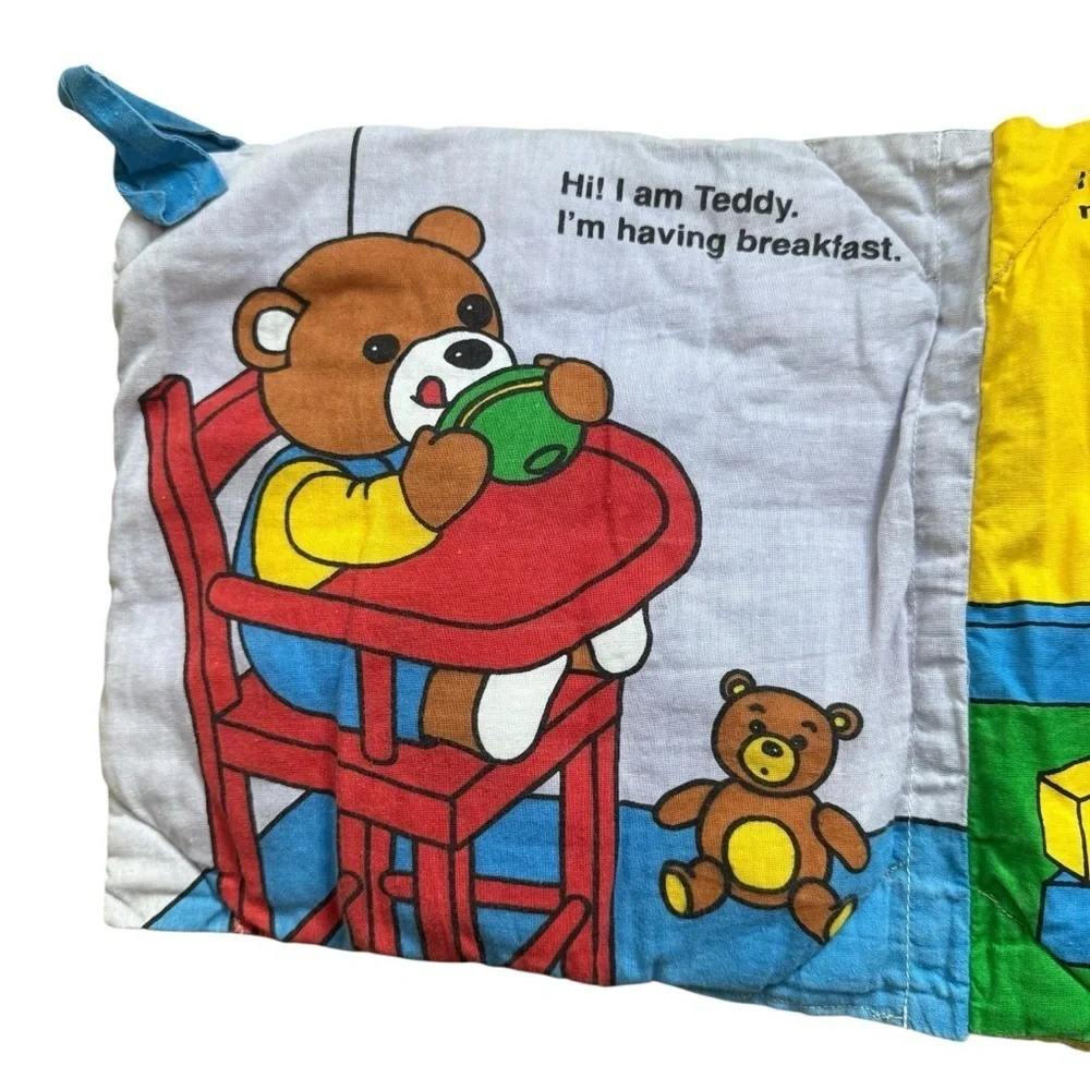4/$25 Vintage Baby’s First Book Club Teddy’s Day Washable Fabric Colorful Plush